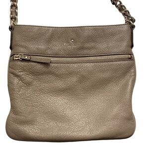 Kate spade gray taupe leather crossbody bag